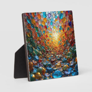 Vibrant Glowing Mosaic Glass Art Plaque