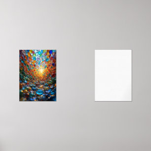 Vibrant Glowing Mosaic Glass Art Wall Art Sets