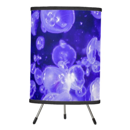 Vibrant Glowing Nautical Jellyfish Swarm Tripod Lamp