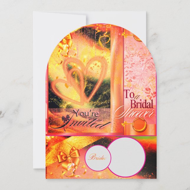 Vibrant Gold Bridal Shower Invitation (Front)