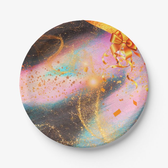 Vibrant Gold Paper Plates (Front)