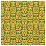 Vibrant Gold Yellow Circular African Pattern Fabric