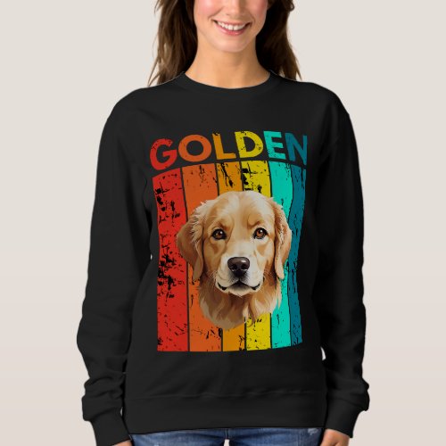 Vibrant Golden Retriever Retro Design Sweatshirt