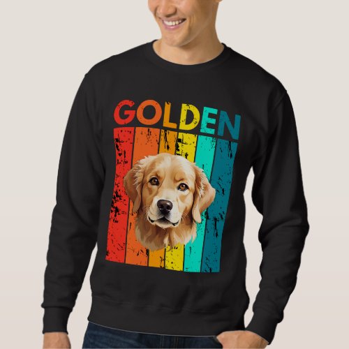 Vibrant Golden Retriever Retro Design Sweatshirt