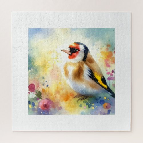 Vibrant Goldfinch AREF611 _ Watercolor Jigsaw Puzzle