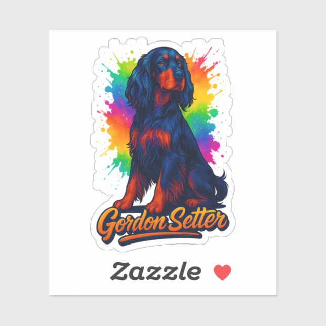 Vibrant Gordon Setter Pop Art Sticker (Sheet)