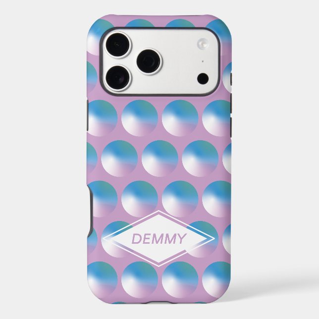 Vibrant gradient circles Geometric Modern Blue. Iphone Case (Back)