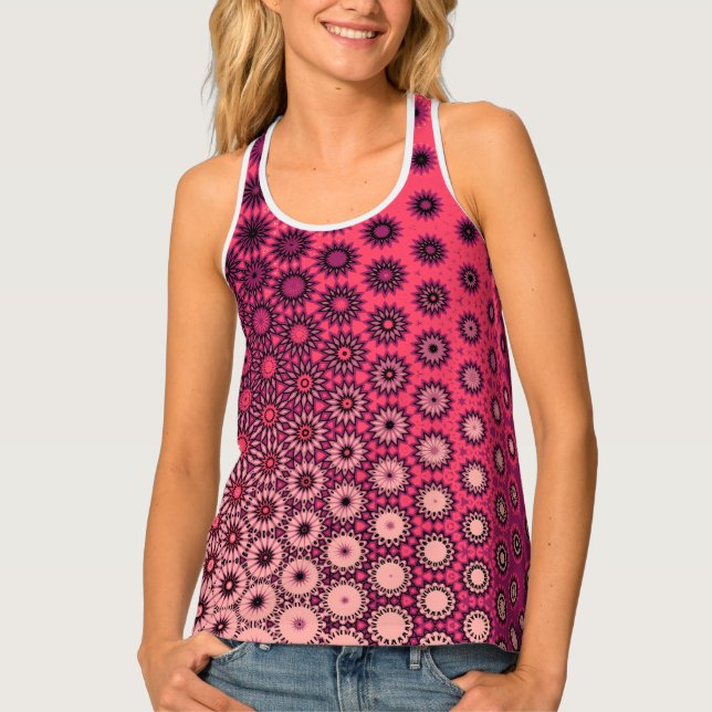  Vibrant Gradient Starburst Pattern Leggings Tank Top (Front)