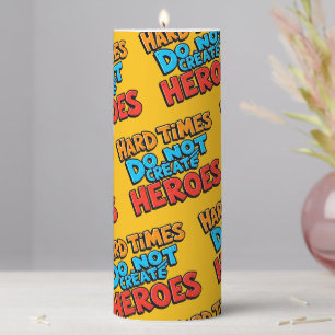 Vibrant Gradient Typographical Create Heroes Pillar Candle