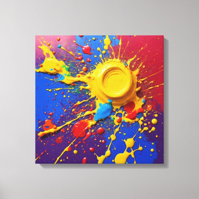Vibrant Graffiti Burst Canvas - Abstract Art Print (Front)