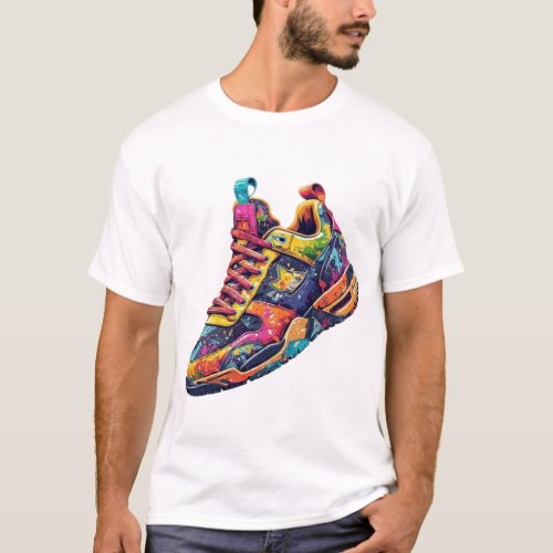 Vibrant Graffiti Splatter Aesthetic Streetwear Sne T-Shirt