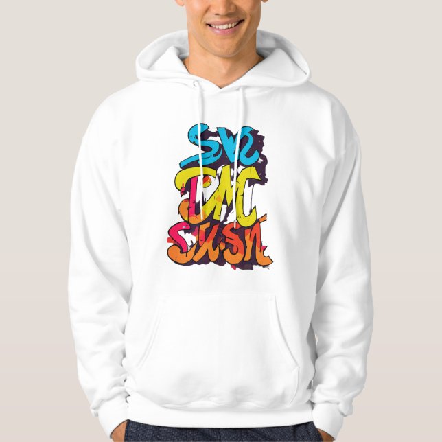 Vibrant Graffiti-Style 'Swe Pac Sun' Hoodie (Front)