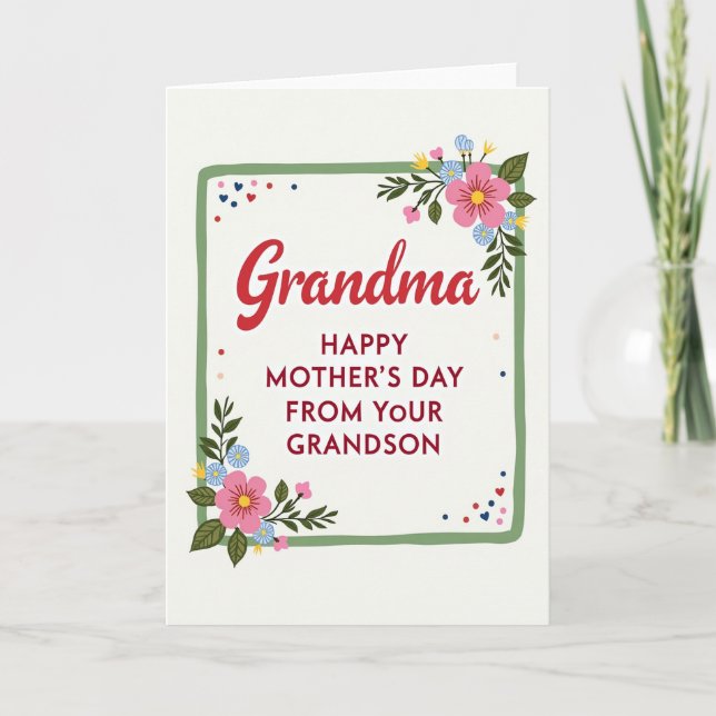 Vibrant Grandma Mothers Day Card (Front)