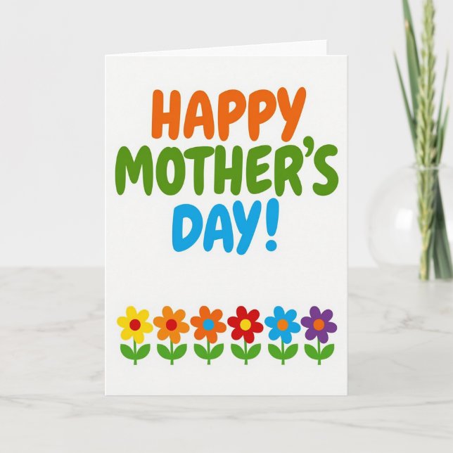Vibrant Graphic Happy Mothers Day Card (Front)