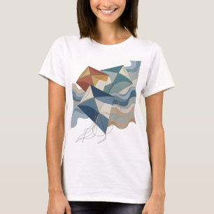 Vibrant Gray KITE FLYING IN THE SKY Design T-Shirt