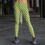 Vibrant Green and Gray Checkered Pattern Leggings<br><div class="desc">Vibrant Green and Gray Checkered Pattern Capri Leggings</div>