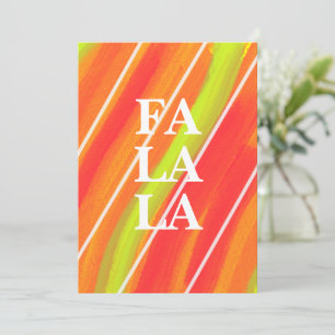 Vibrant Green and Orange Festive Fa La La Holiday Card
