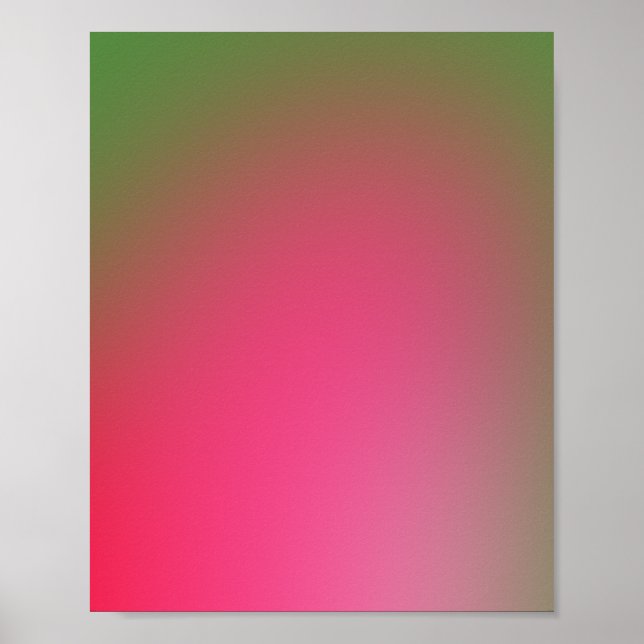 Vibrant Green And Pink Gradient Poster (Front)