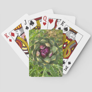 Vibrant Green and Purple Tuscan Artichoke Poker Cards