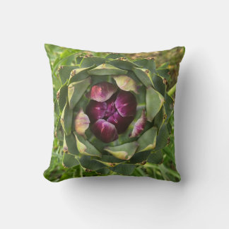 Vibrant Green and Purple Tuscan Artichoke Throw Pillow