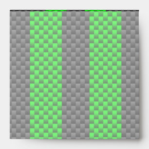 Vibrant Green Carbon Fiber Style Racing Stripes Envelope