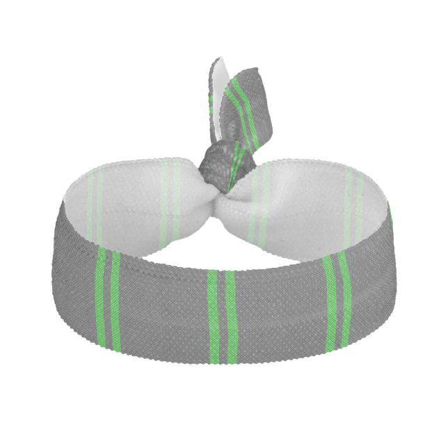 Vibrant Green Carbon Fiber Style Racing Stripes Hair Tie (Front)