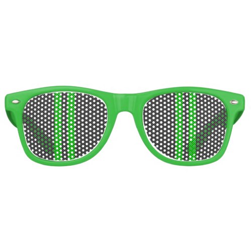 Vibrant Green Carbon Fiber Style Racing Stripes Retro Sunglasses