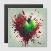 Vibrant Green Heart With Scattered Red Petals (Front/Back)