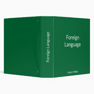 Vibrant Green Language Learning Notebook 3 Ring Binder