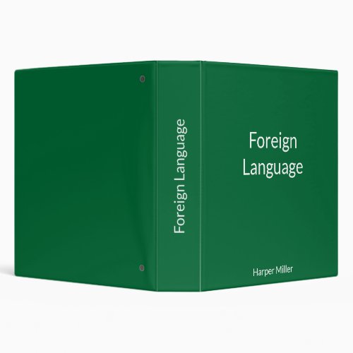 Vibrant Green Language Learning Notebook 3 Ring Binder