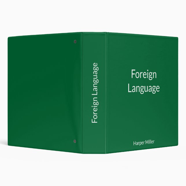 Vibrant Green Language Learning Notebook 3 Ring Binder (Background)