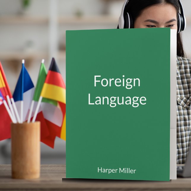 Vibrant Green Language Learning Notebook Pocket Folder (Dive into Language Learning: Forest Green Folder. Organize, study, and excel.)