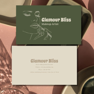 Vibrant Green Makeup Artist Salon Business Card