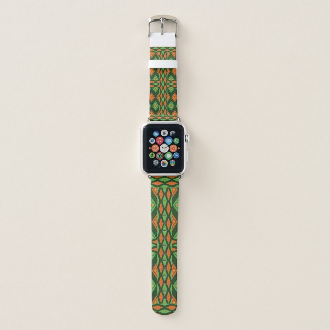 Vibrant Green Mandala Apple Watch Band (Front)