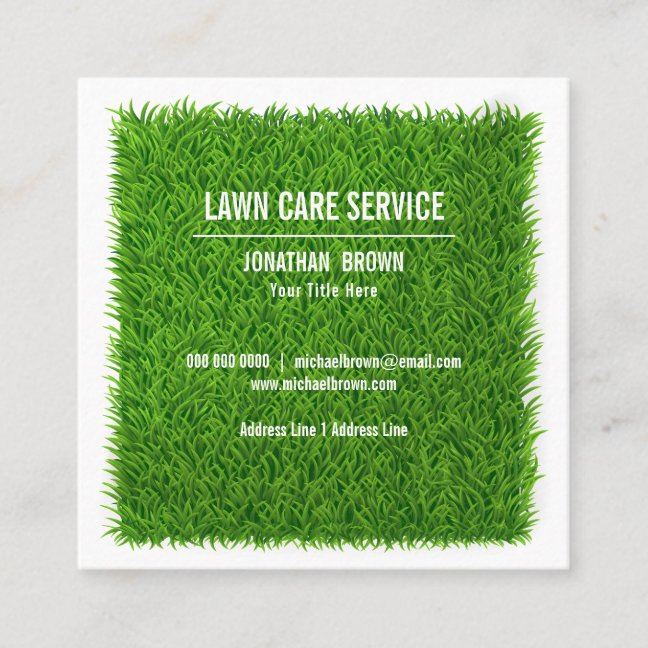 Vibrant Green Moss Wall Interior Plant Stylist Square Business Card