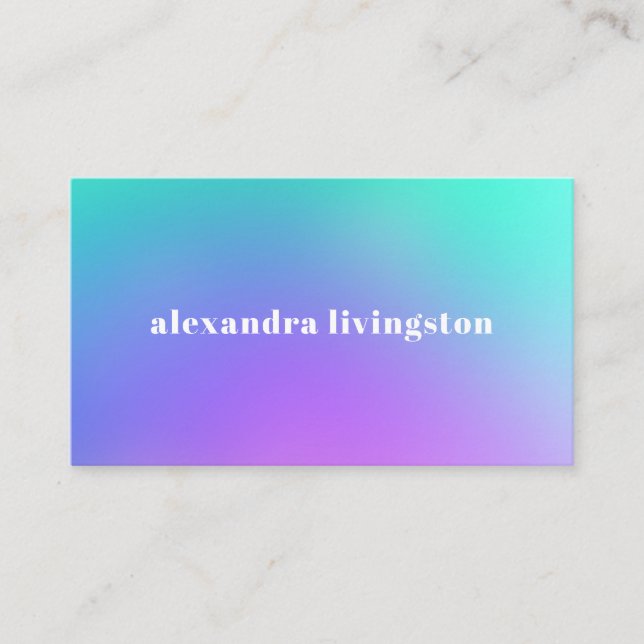 Vibrant Green Purple Abstract Gradient Glam Busine Business Card (Front)