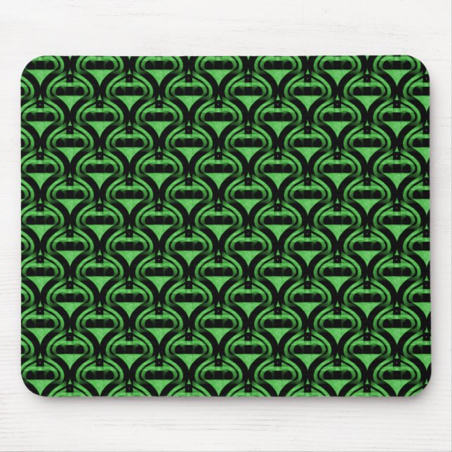 Vibrant Green Retro Cool Mousepad (Front)