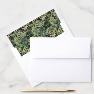 Vibrant Green Tropical Palm Leaves Envelope Liner