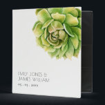 VIBRANT GREEN WATERCOLOR SUCCULENT WEDDING BINDER<br><div class="desc">If you need any further customisation or any other matching items,  please feel free to contact me at yellowfebstudio@gmail.com</div>