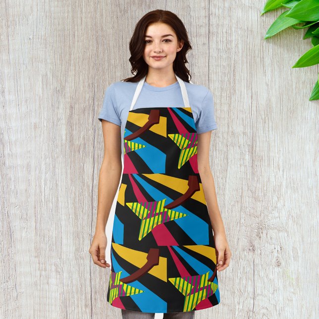 Vibrant Guitar with Geometric Stripes Apron (Creator Uploaded)