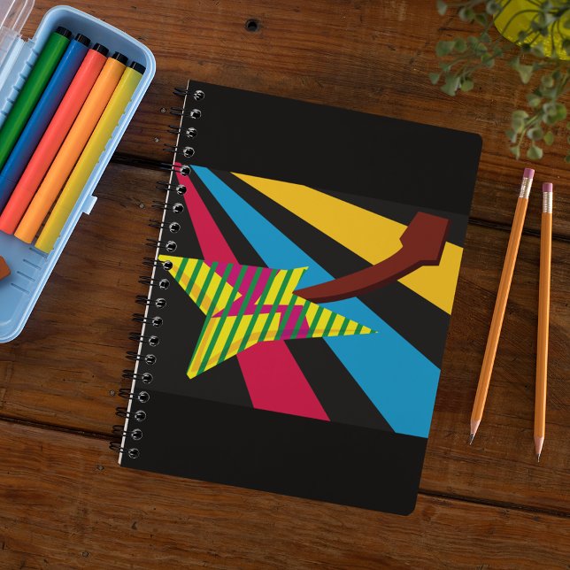 Vibrant Guitar with Geometric Stripes Notebook (Creator Uploaded)
