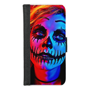 Vibrant Halloween Makeup Art iPhone 8/7 Wallet Case
