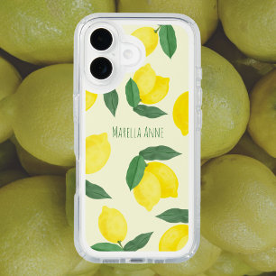 Vibrant Hand-drawn Yellow Lemons Watercolor iPhone 16 Case