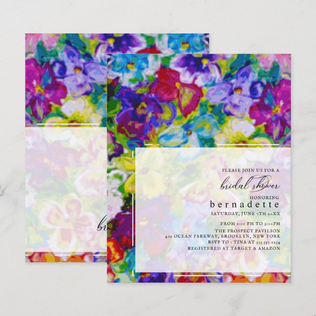 Vibrant, Hand Painted Floral Bridal Shower (Front/Back)