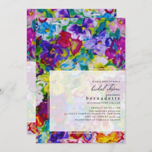 Vibrant Hand Painted Floral Bridal Shower Invitation