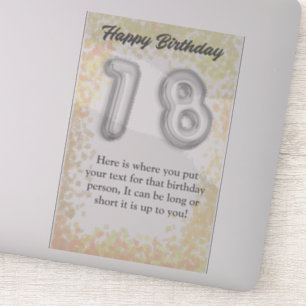 Vibrant 'Happy 18th Birthday' Sticker