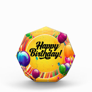 Vibrant Happy Birthday Acrylic Award