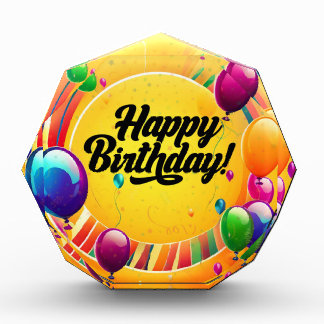 Vibrant Happy Birthday Acrylic Award