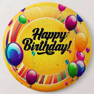Vibrant Happy Birthday Button