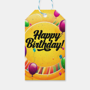 Vibrant Happy Birthday Gift Tags